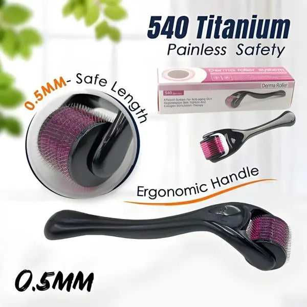 Derma Roller Titanium Micro Needles For Beard And Hair Growth 0.5mm livSmart