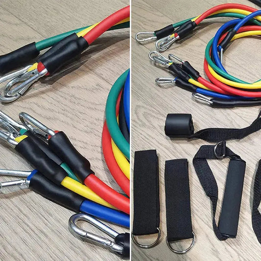 11 Pcs Set High Quality Portable Resistance Bands With Handles, For Home Workout LivSmart