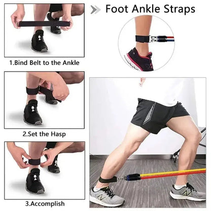 11 Pcs Set High Quality Portable Resistance Bands With Handles, For Home Workout LivSmart