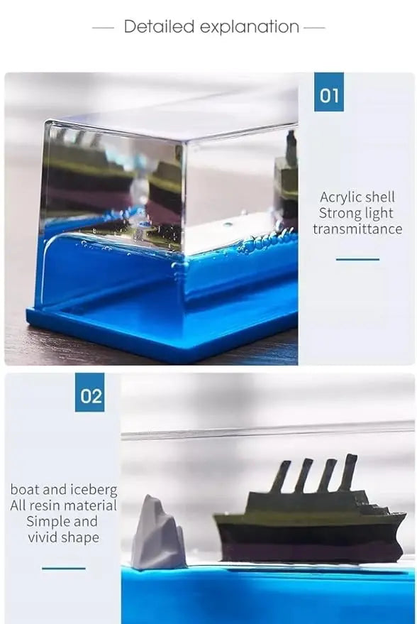 Car Dashboard Cruise Ship Fluid Drift Bottle Boat Floating livSmart