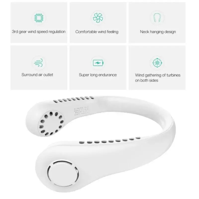 Neck Fan Portable Bladeless | Portable Rechargeable Fan Bladeless Neck Fan (random Color) livSmart