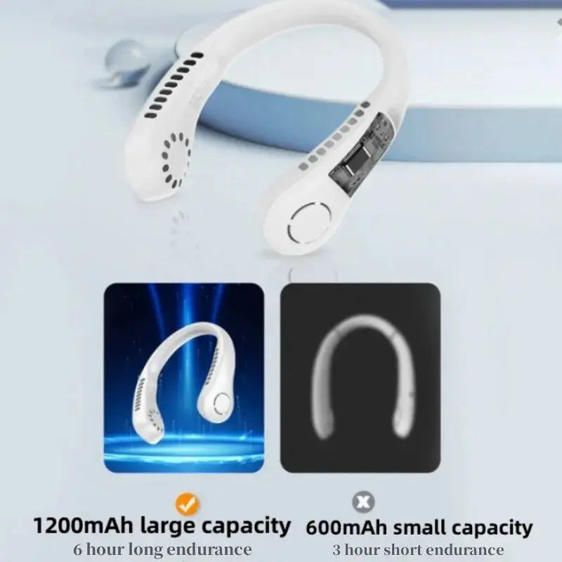 Neck Fan Portable Bladeless | Portable Rechargeable Fan Bladeless Neck Fan (random Color) livSmart