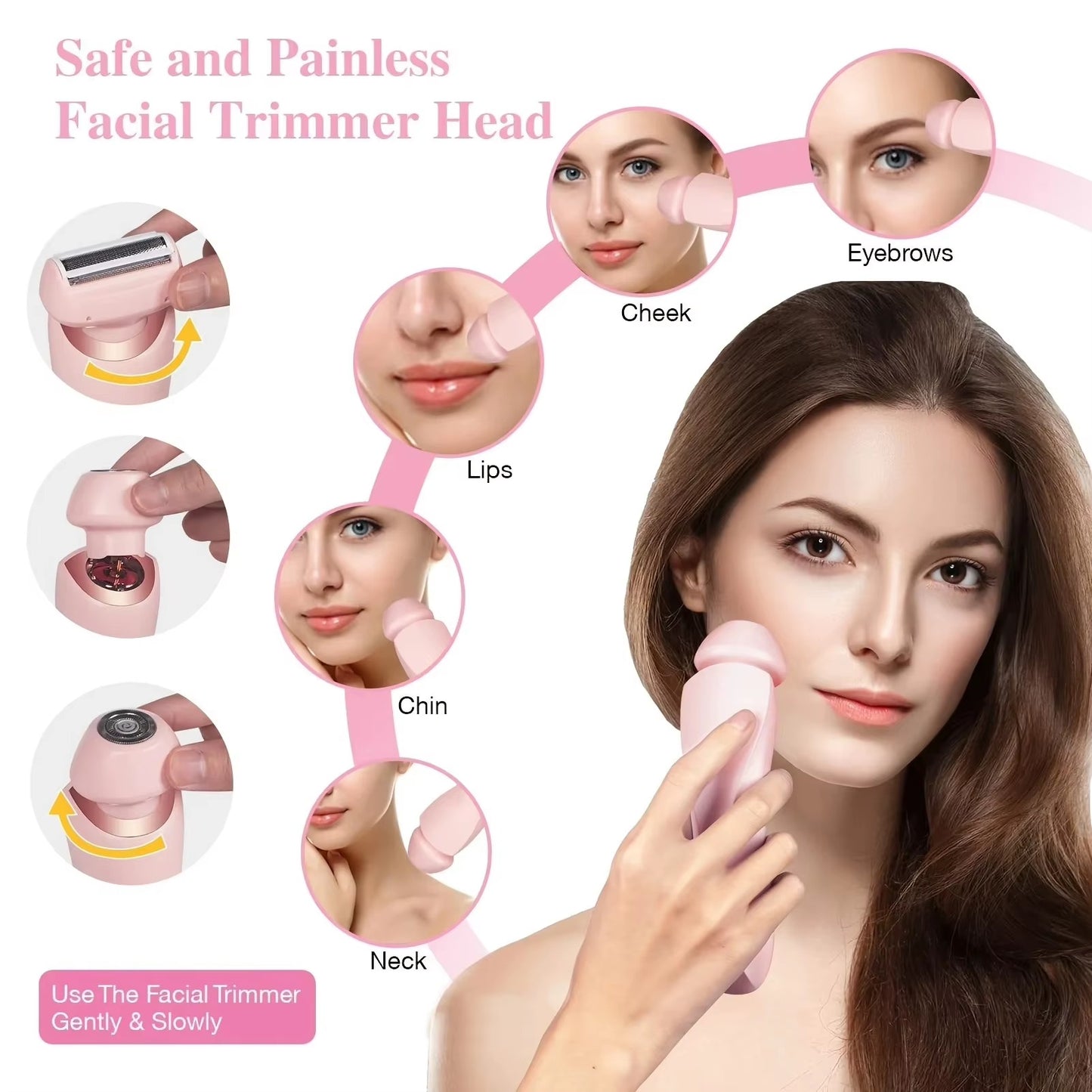 2 In 1 Electric Hair Remover For Women Epilator Bikini Trimmer Face Shavers Hair Razors For Underarms Legs Ladies Body Trimmer