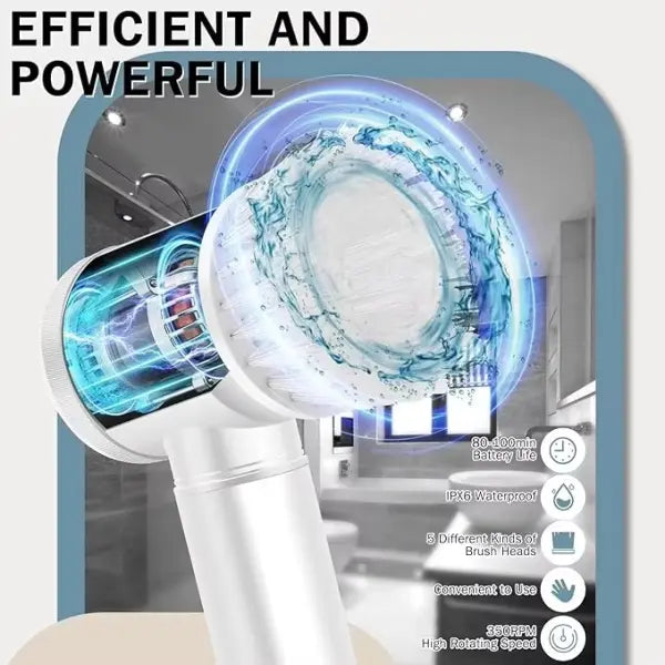 Magic Brush Wireless Battery Cleaning Brush Bathtub Tile Professional Cleaning Brush Rechargeable LivSmart
