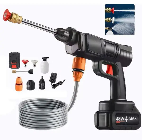 High Pressure Portable Water Gun – Cordless Car & Bike Washer With Adjustable Nozzle + 5m Hose Pipe livSmart