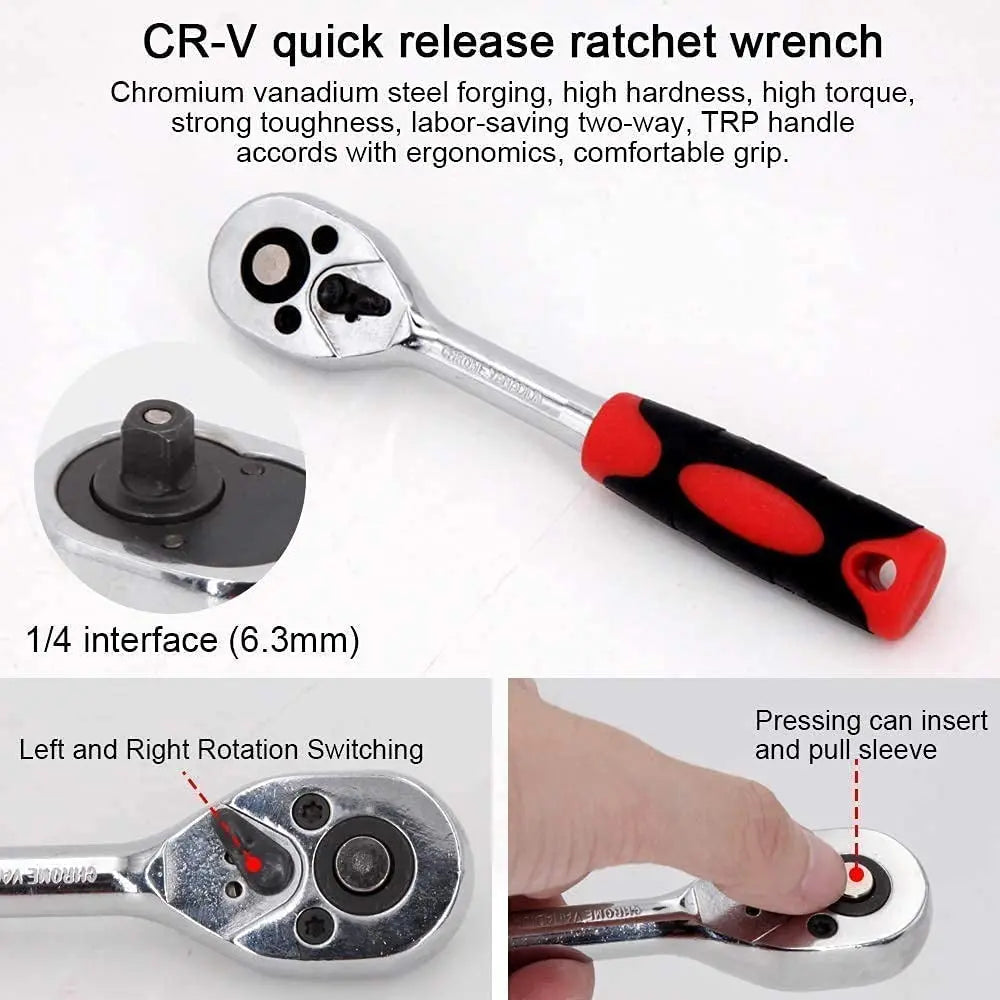 A durable, multi-functional chrome vanadium steel tool kit | CR-V - Socket Set LivSmart