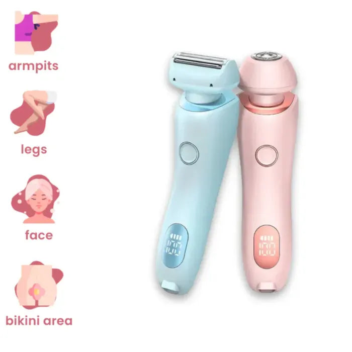 2 In 1 Electric Hair Remover For Women Epilator Bikini Trimmer Face Shavers Hair Razors For Underarms Legs Ladies Body Trimmer